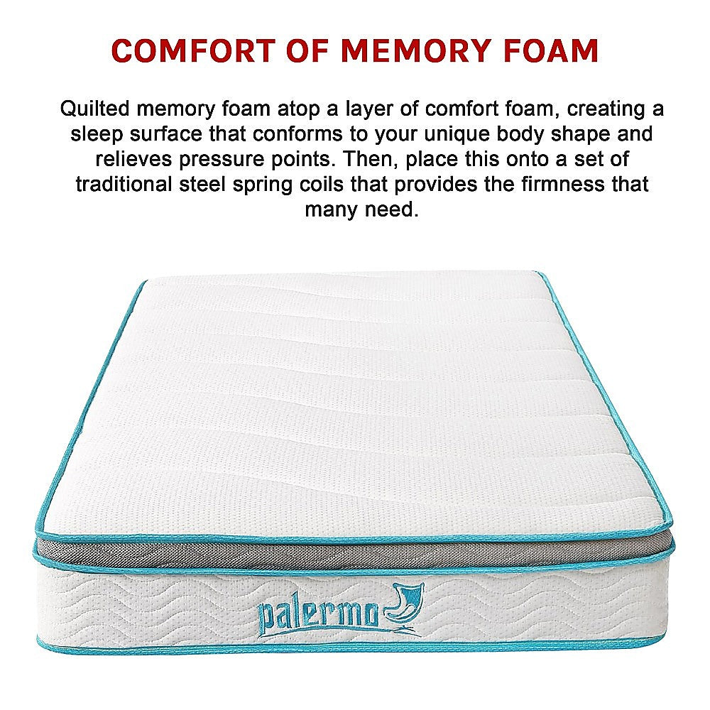 Palermo King Single 20cm Memory Foam and Innerspring Hybrid Mattress 11
