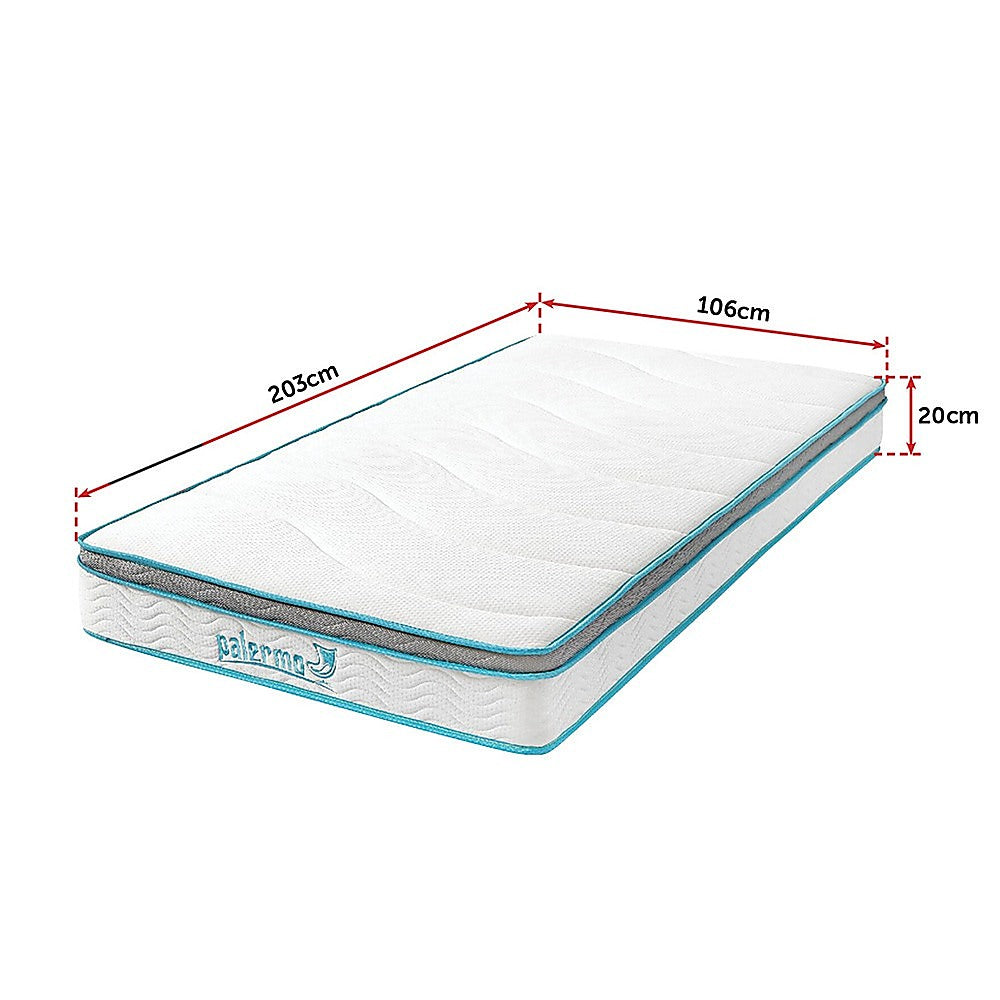 Palermo King Single 20cm Memory Foam and Innerspring Hybrid Mattress 12