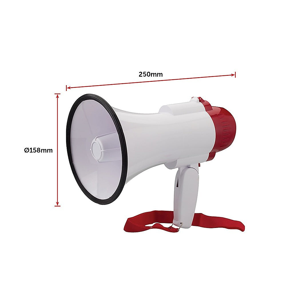 Audio Megaphone 25Watt Bull Horn with Siren 12