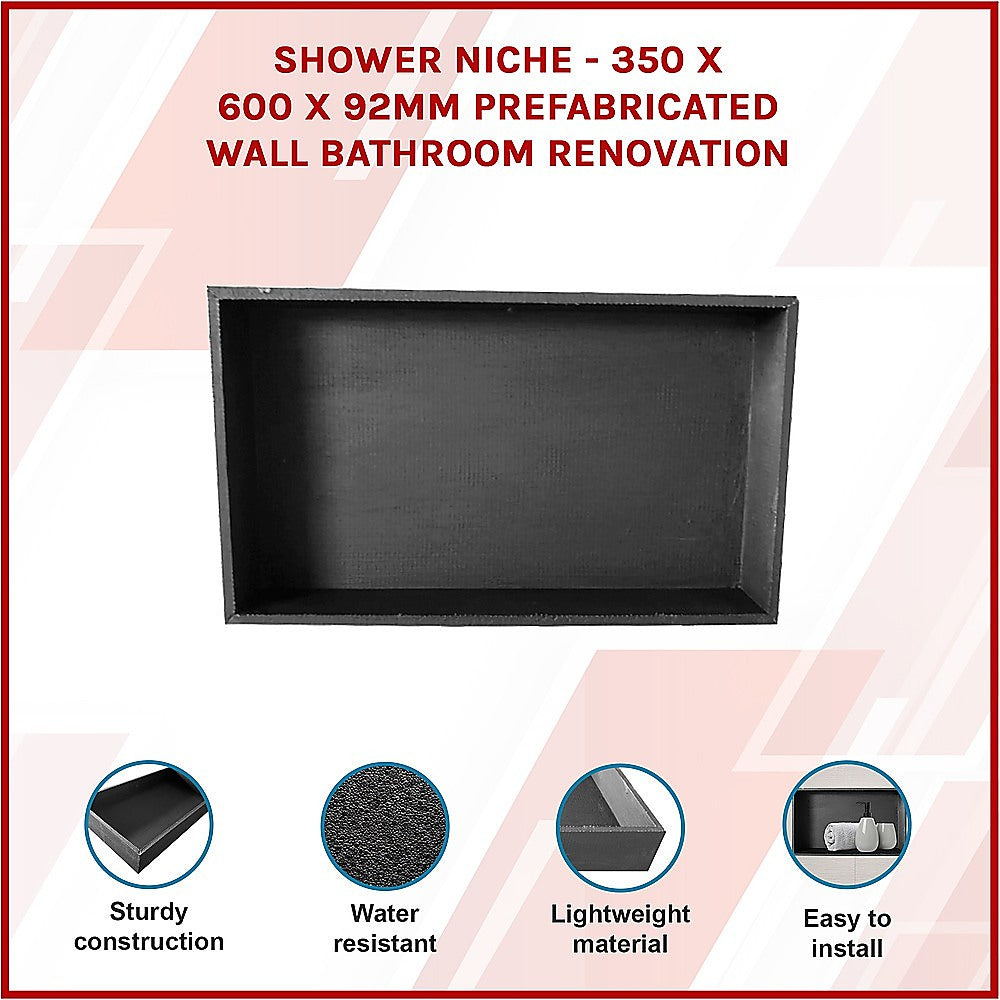 Shower Niche - 350 x 600 x 92mm Prefabricated Wall Bathroom Renovation 3