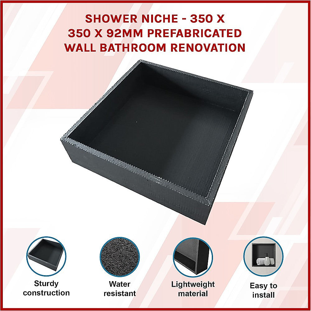 Shower Niche - 350 x 350 x 92mm Prefabricated Wall Bathroom Renovation 3