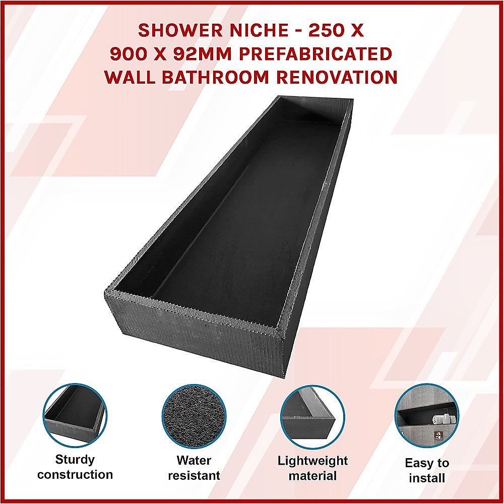 Shower Niche - 250 x 900 x 92mm Prefabricated Wall Bathroom Renovation 3