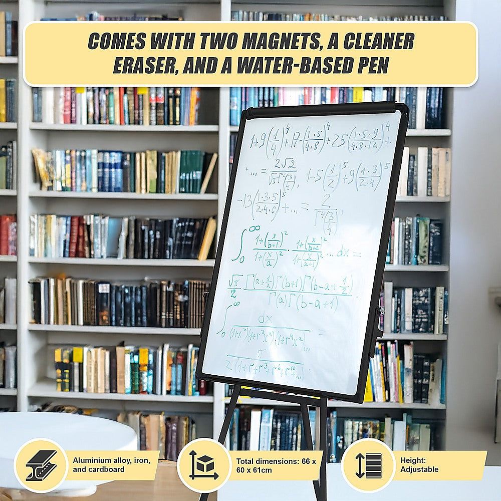60 x 90cm Magnetic Writing Whiteboard Dry Erase w/ Height Adjustable Tripod Stand 9