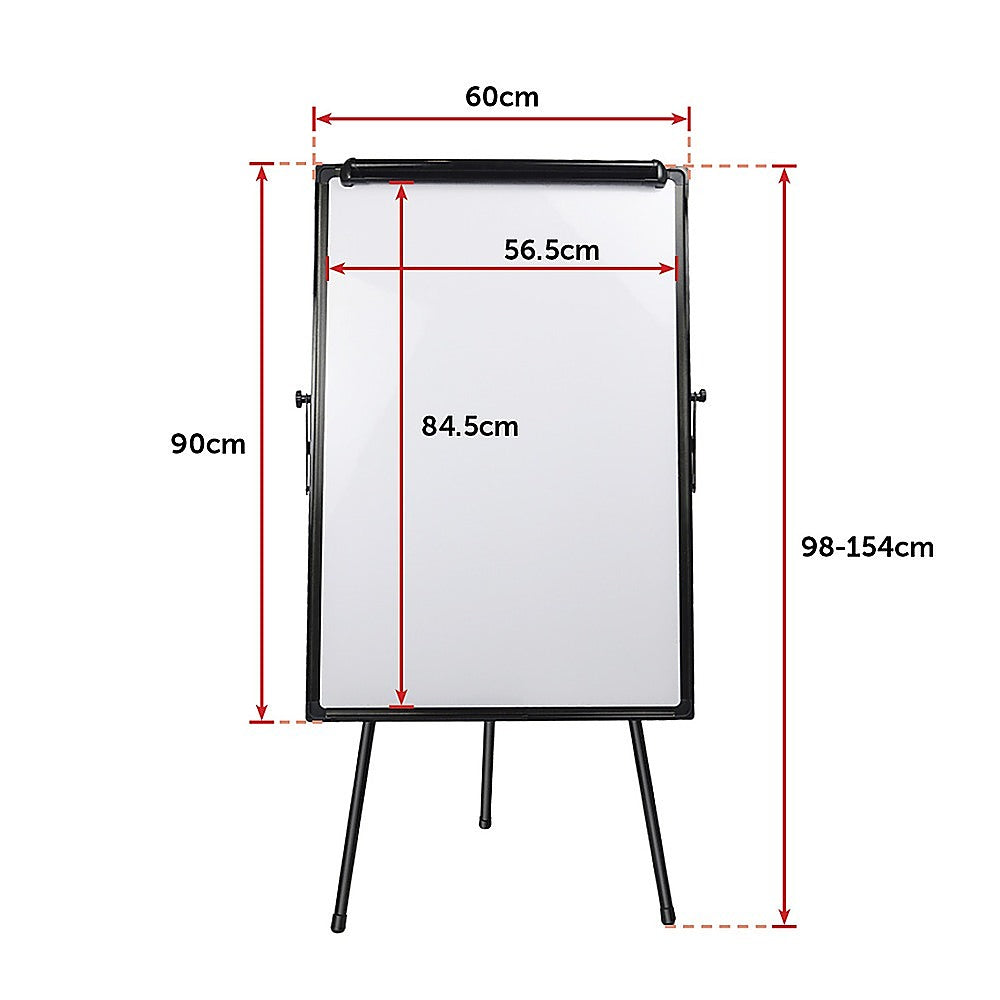 60 x 90cm Magnetic Writing Whiteboard Dry Erase w/ Height Adjustable Tripod Stand 12