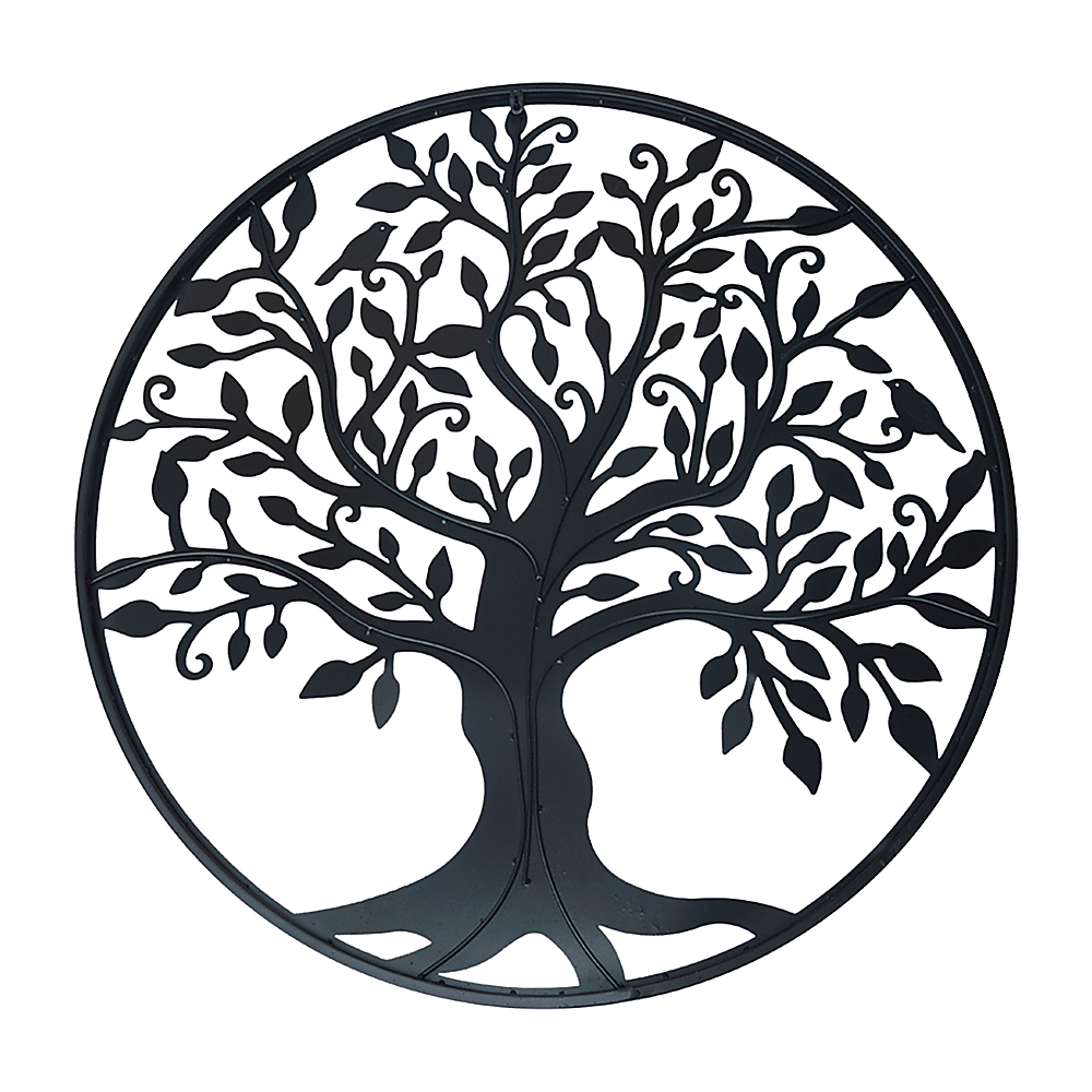 Black Tree of Life Wall Art Hanging Metal Iron Sculpture Garden 99cm 4