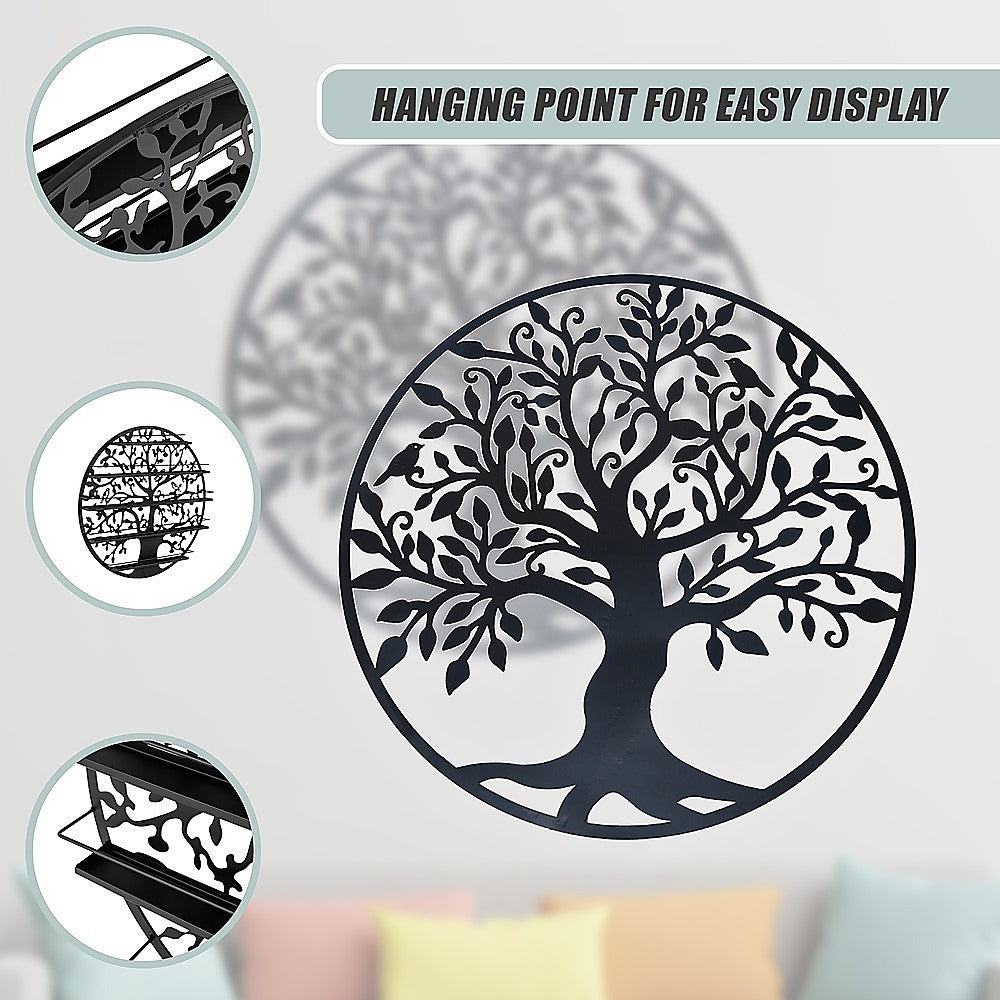 Black Tree of Life Wall Art Hanging Metal Iron Sculpture Garden 99cm 8