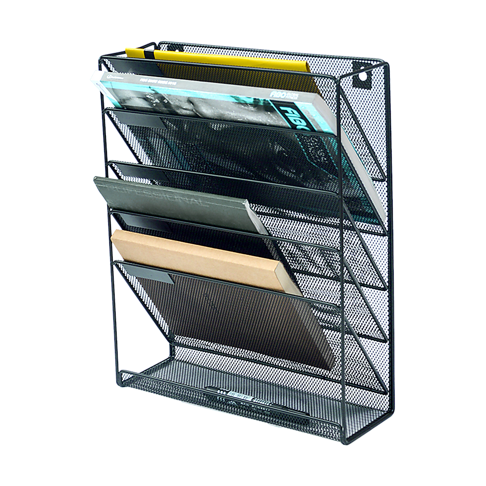 Wall Mount 6 Pocket Hanging File Sorter Organizer Folder Holder Rack Storage 6