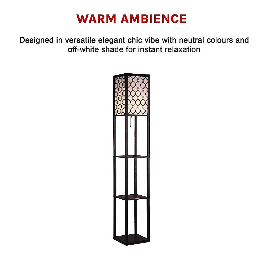 Shelf Floor Lamp - Shade Diffused Light Source with Open-Box Shelves 7