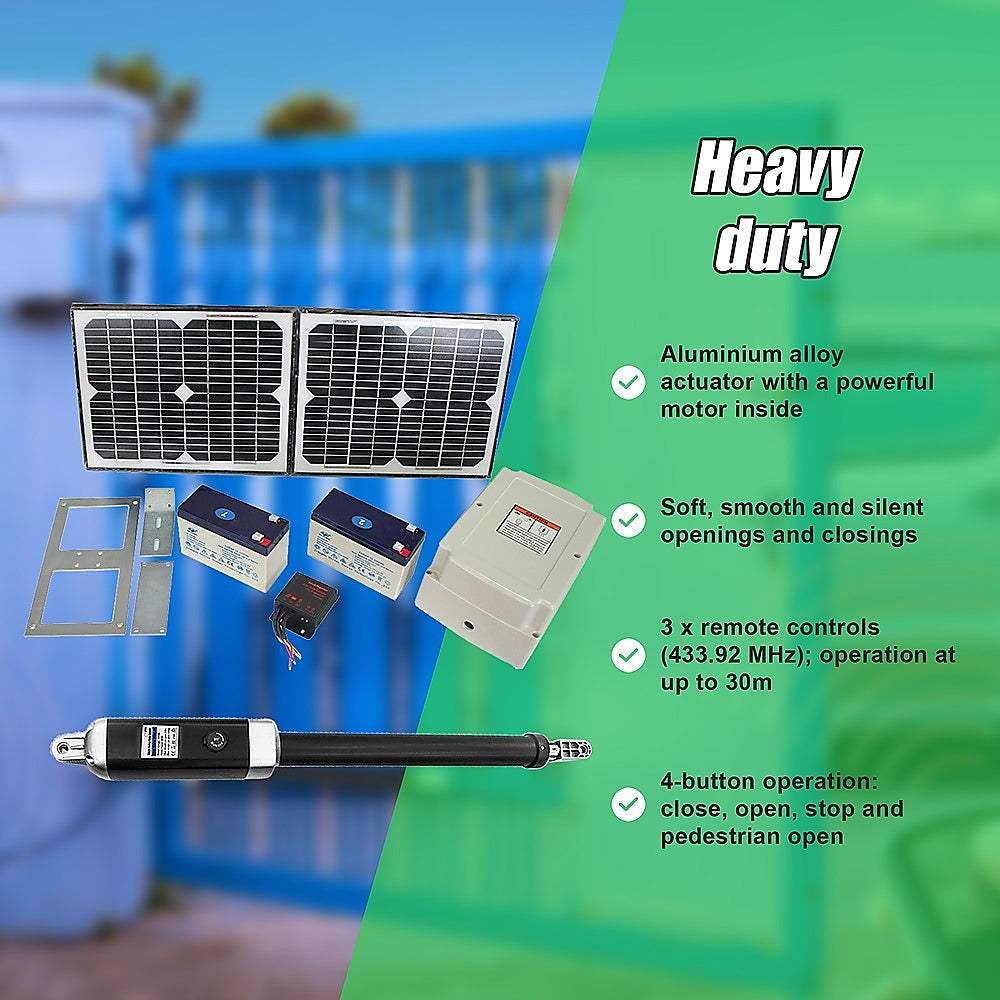 500KG 20W Solar Single Swing Auto Motor Remote Gate Opener 10