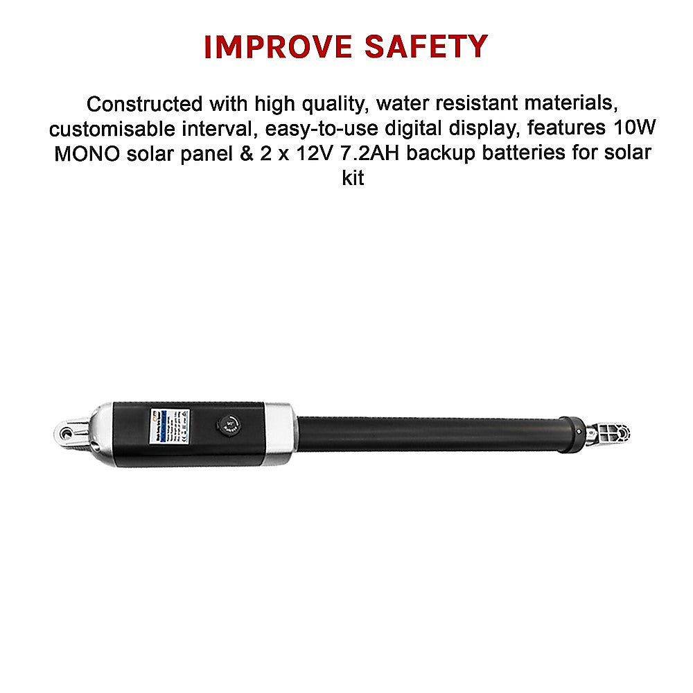 500KG 20W Solar Single Swing Auto Motor Remote Gate Opener 11