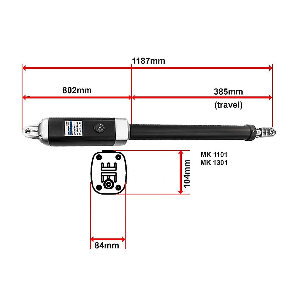 500KG 20W Solar Single Swing Auto Motor Remote Gate Opener 13