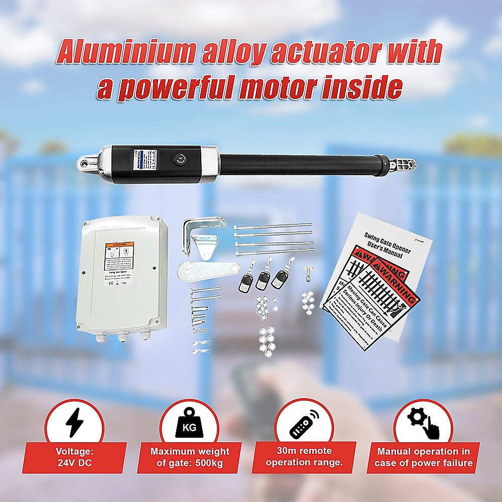 500KG Single Swing Auto Motor Remote Gate Opener 7
