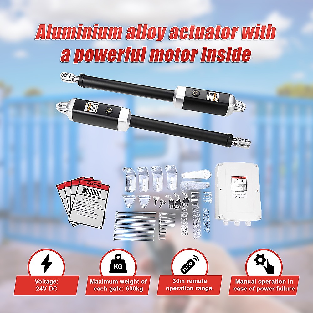 1200KG 20W Solar Double Swing Auto Motor Remote Gate Opener 9