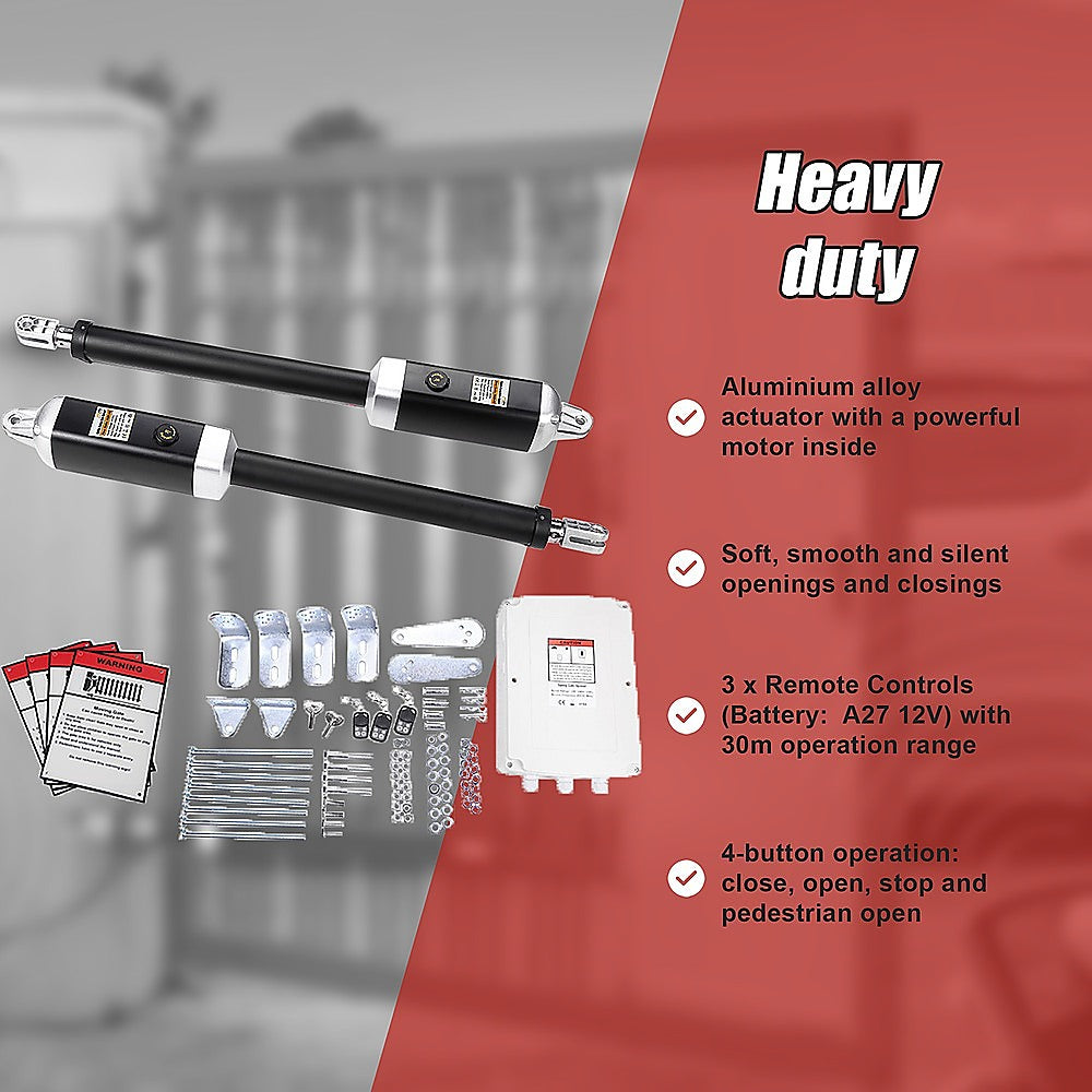 1200KG 20W Solar Double Swing Auto Motor Remote Gate Opener 11