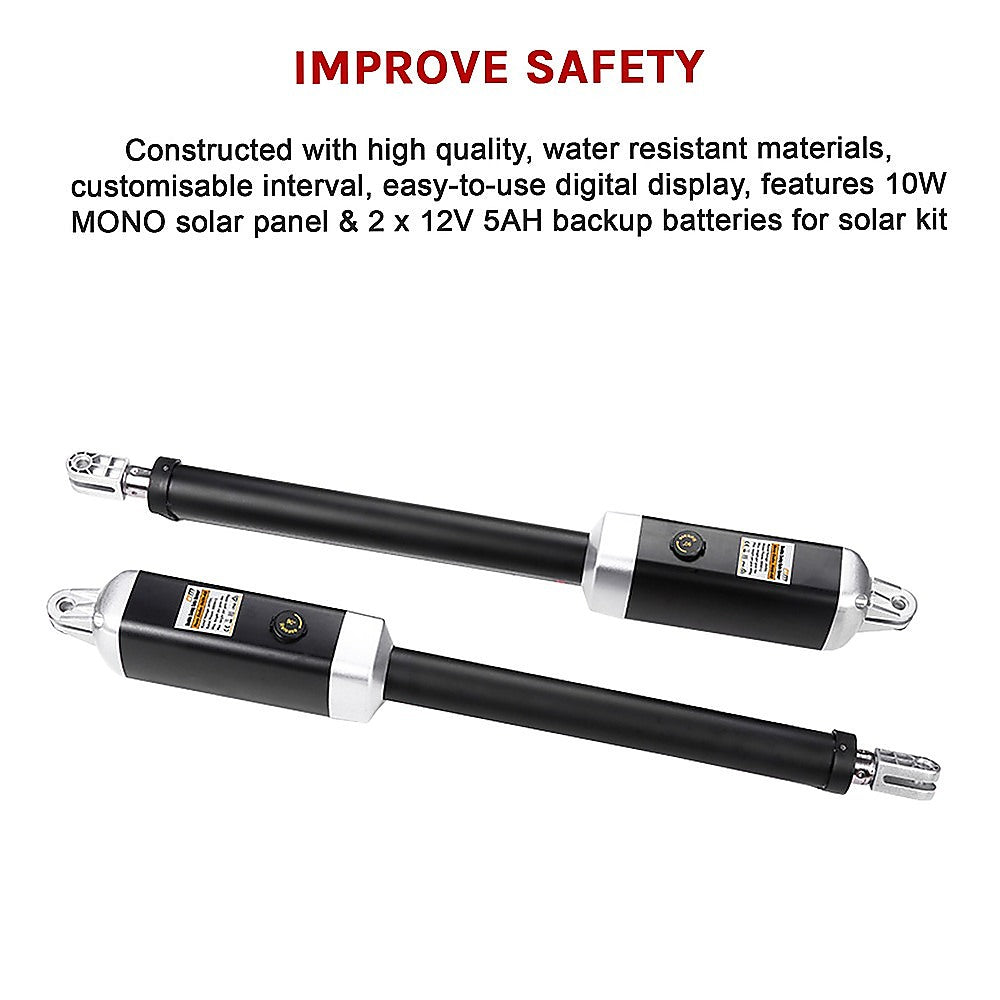 1200KG 20W Solar Double Swing Auto Motor Remote Gate Opener 12