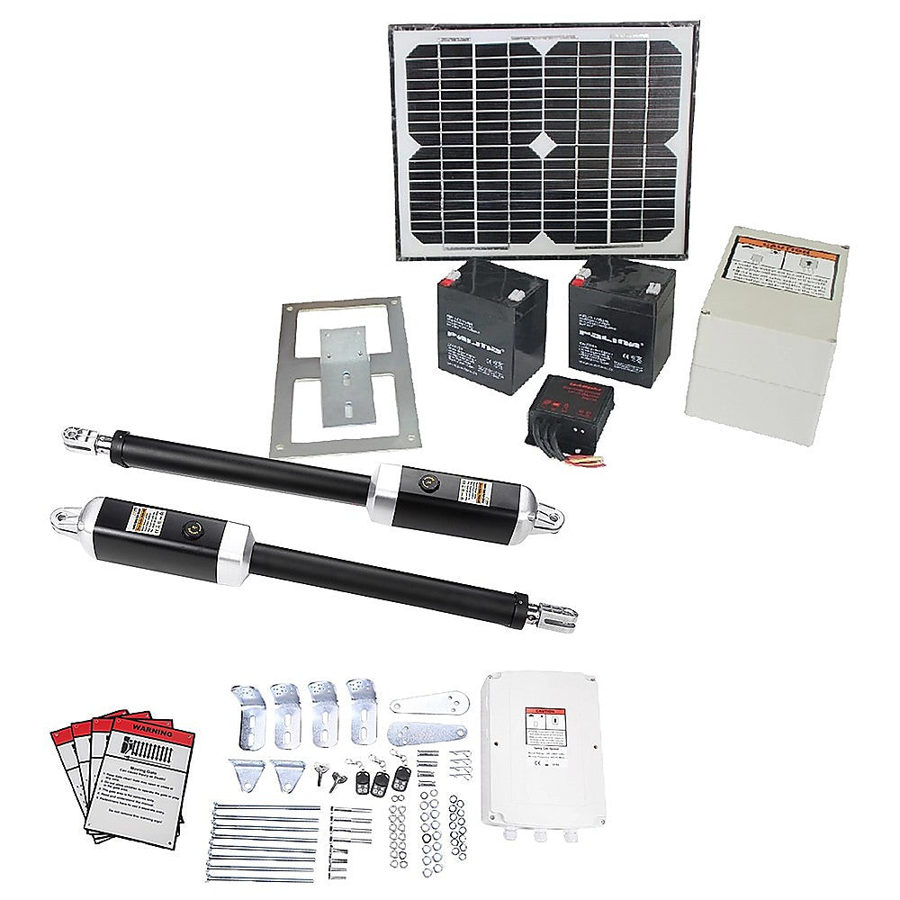 1200KG 20W Solar Double Swing Auto Motor Remote Gate Opener 8