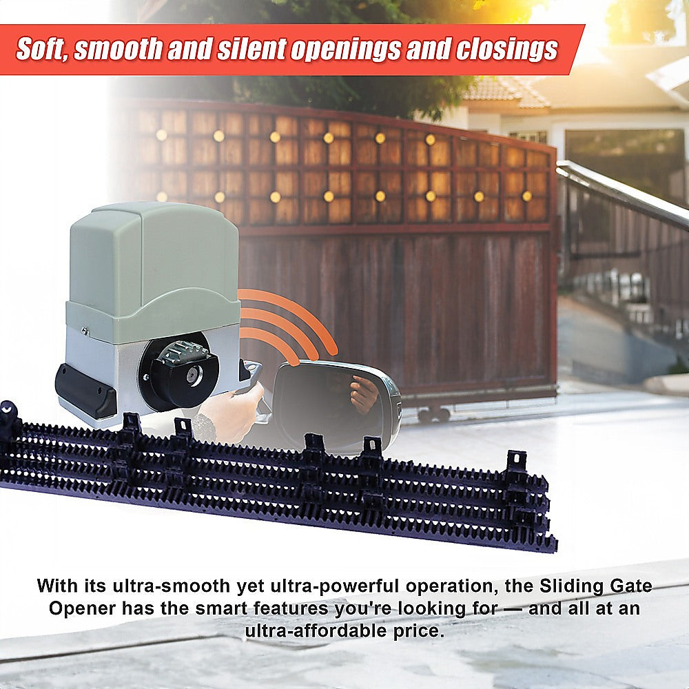 1800KG Auto Slide Sliding Gate Opener Automatic w 4m Rail 5