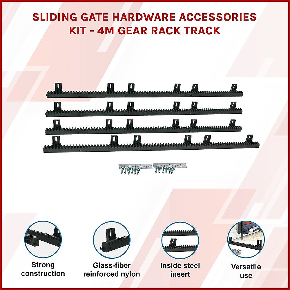 Sliding Gate Hardware Accessories Kit - 4m Gear Rack Track 3