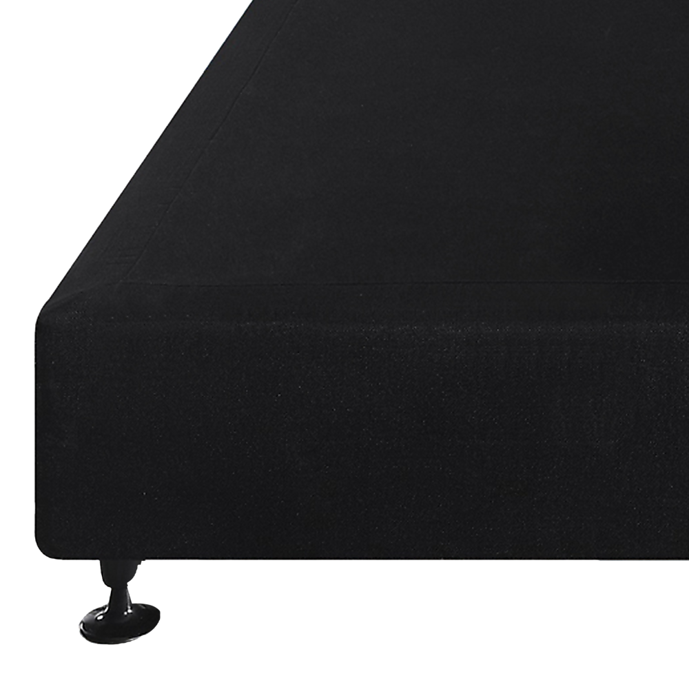 Palermo King Single Ensemble Bed Base Midnight Black Linen Fabric 5