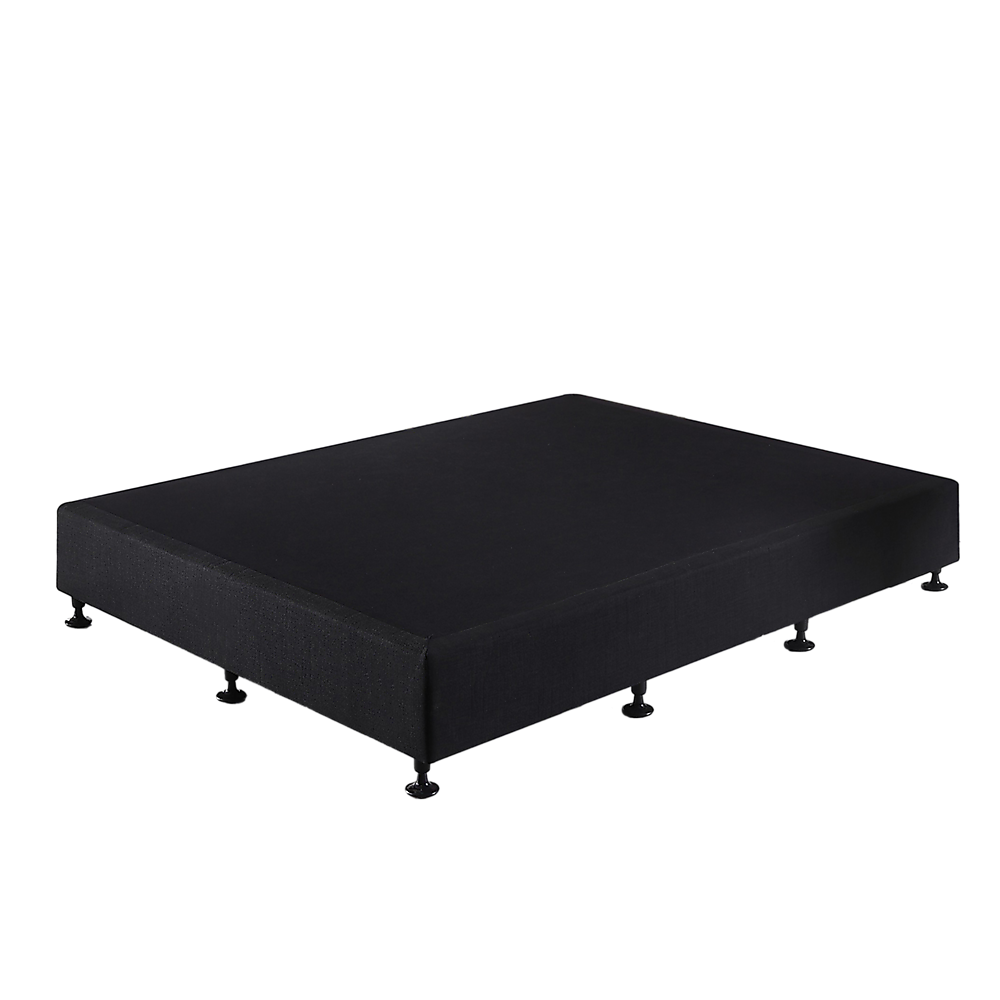 Palermo King Single Ensemble Bed Base Midnight Black Linen Fabric 8