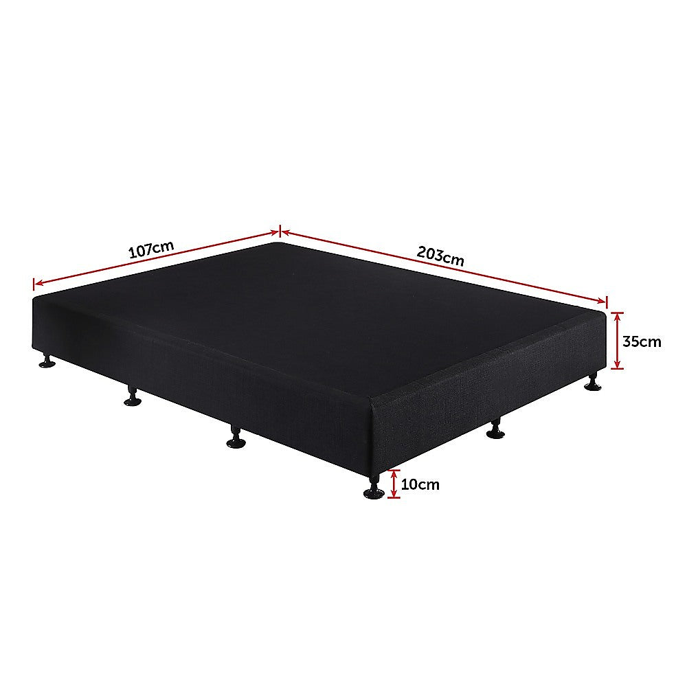 Palermo King Single Ensemble Bed Base Midnight Black Linen Fabric 14