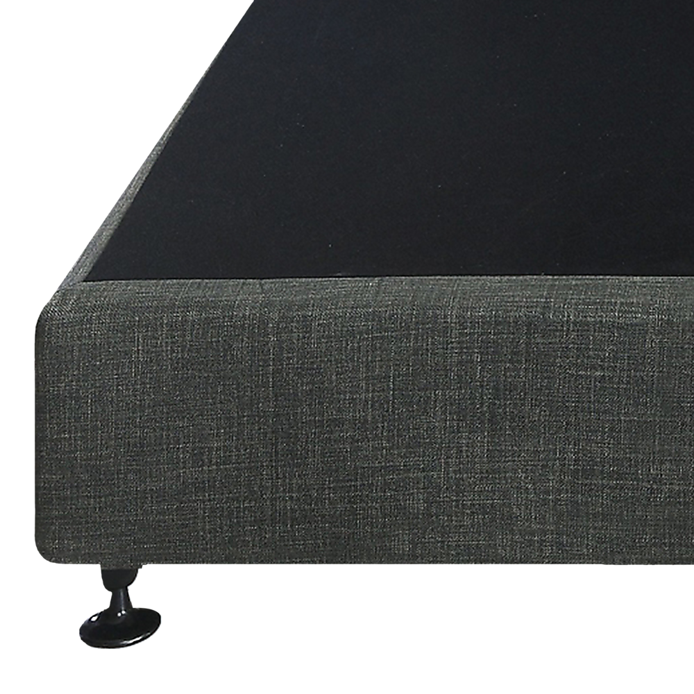 Palermo King Single Ensemble Bed Base Platinum Graphite Linen Fabric 5
