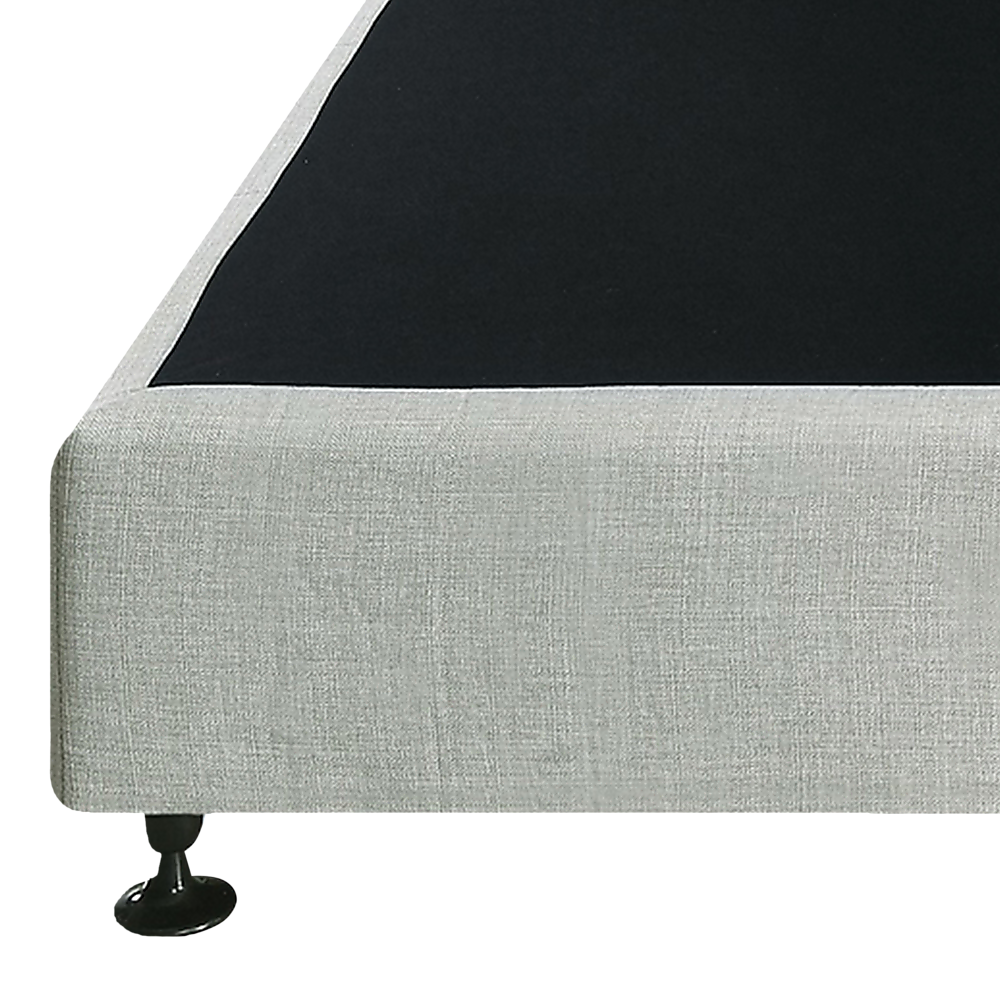 Palermo King Single Ensemble Bed Base Platinum Light Grey Linen Fabric 5