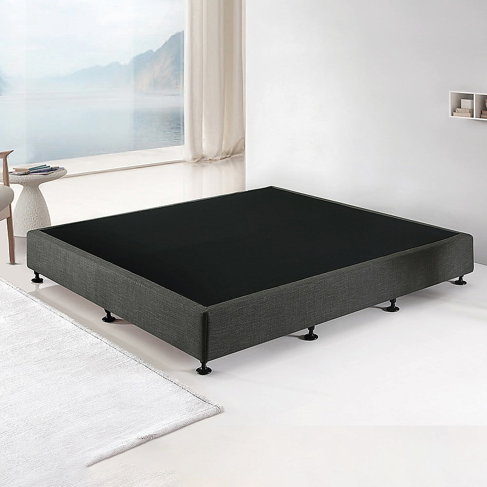 Palermo King Ensemble Bed Base Platinum Graphite Linen Fabric 4