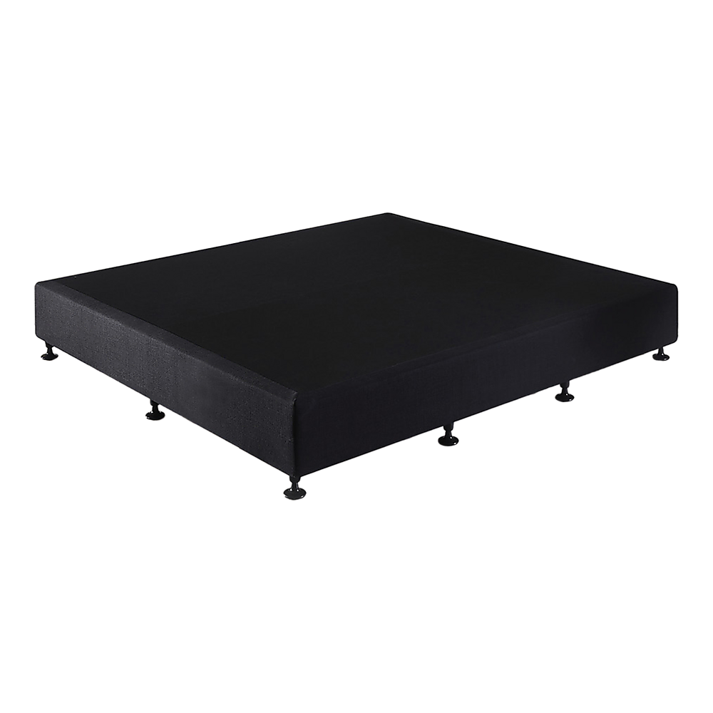 Palermo King Ensemble Bed Base Midnight Black Linen Fabric 6