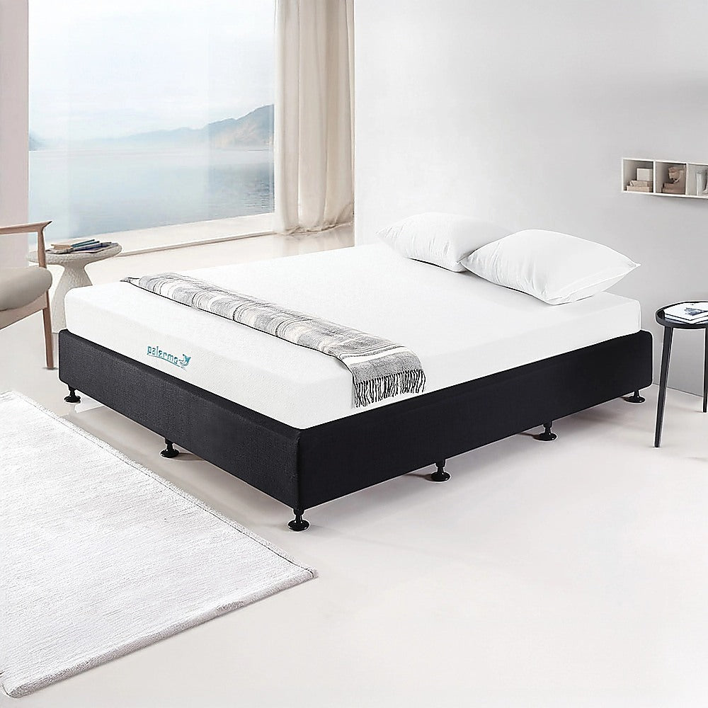 Palermo King Ensemble Bed Base Midnight Black Linen Fabric
