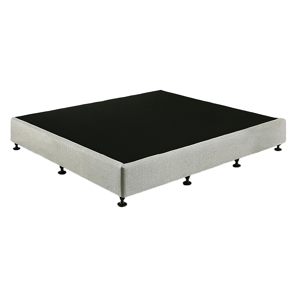 Palermo King Ensemble Bed Base Platinum Light Grey Linen Fabric 6