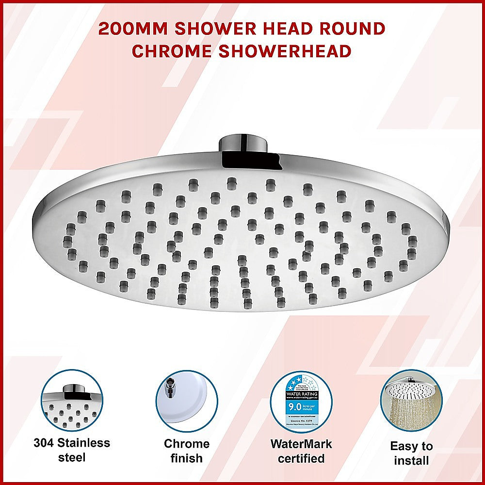200mm Shower Head Round Chrome Showerhead 3