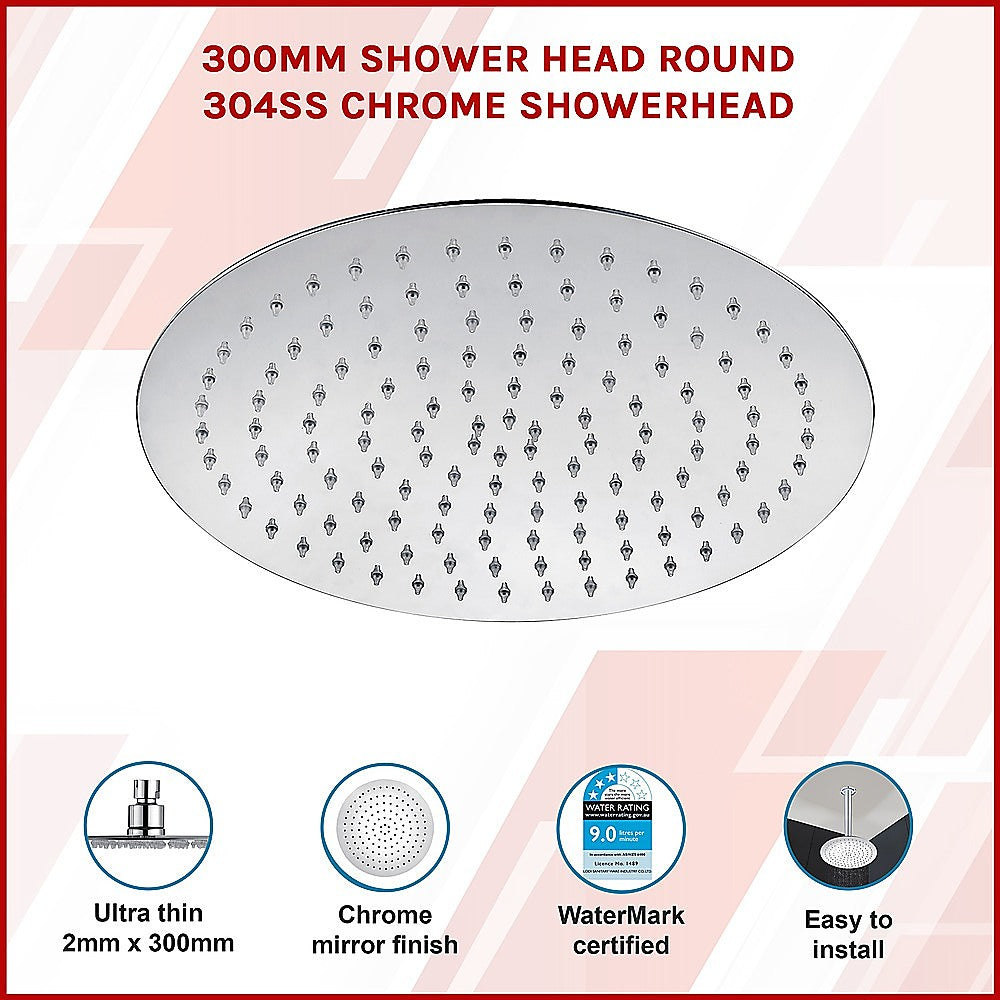 300mm Shower Head Round 304SS Chrome Showerhead 3
