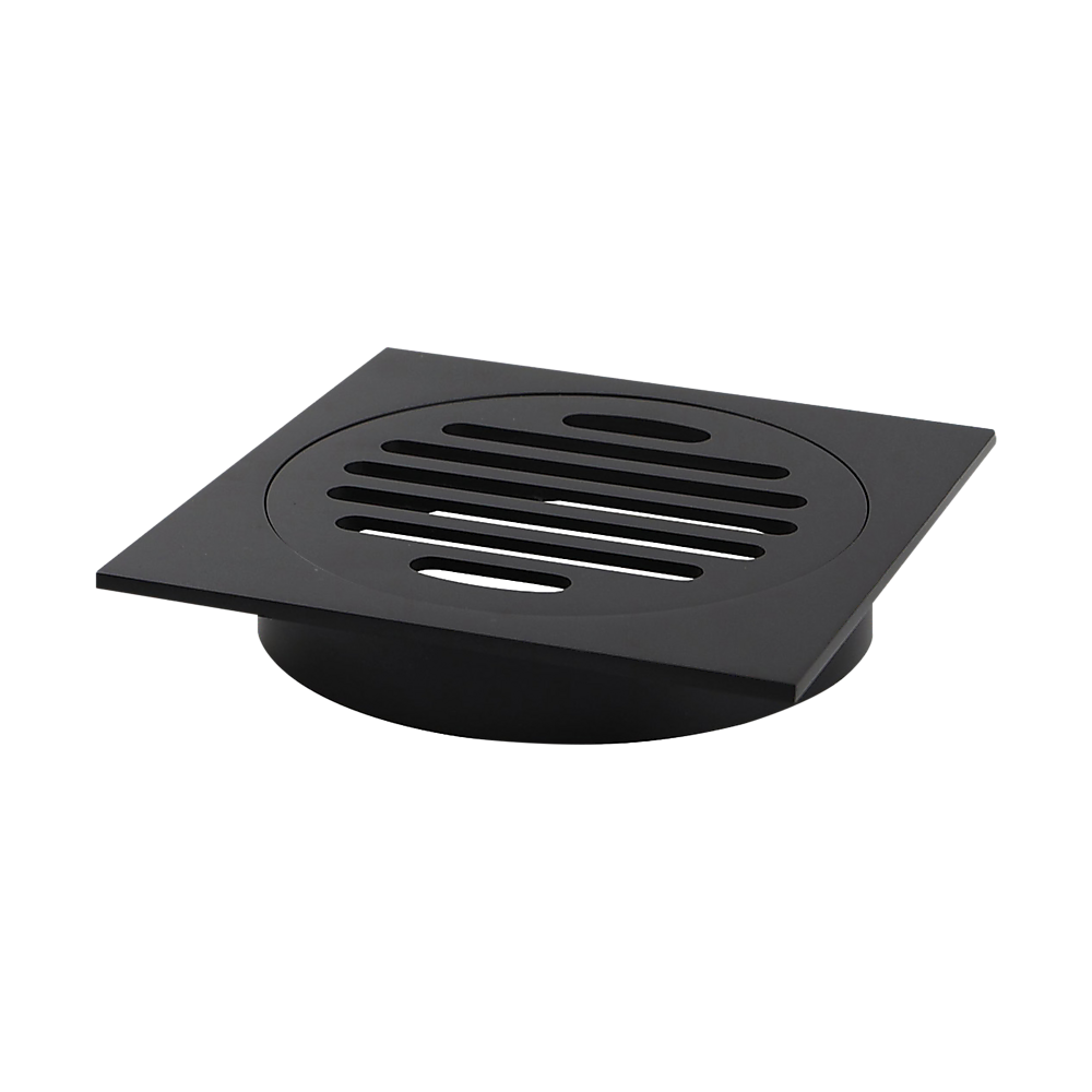 Square Black Floor Grate Drain 110 mm Full Brass Construction 4