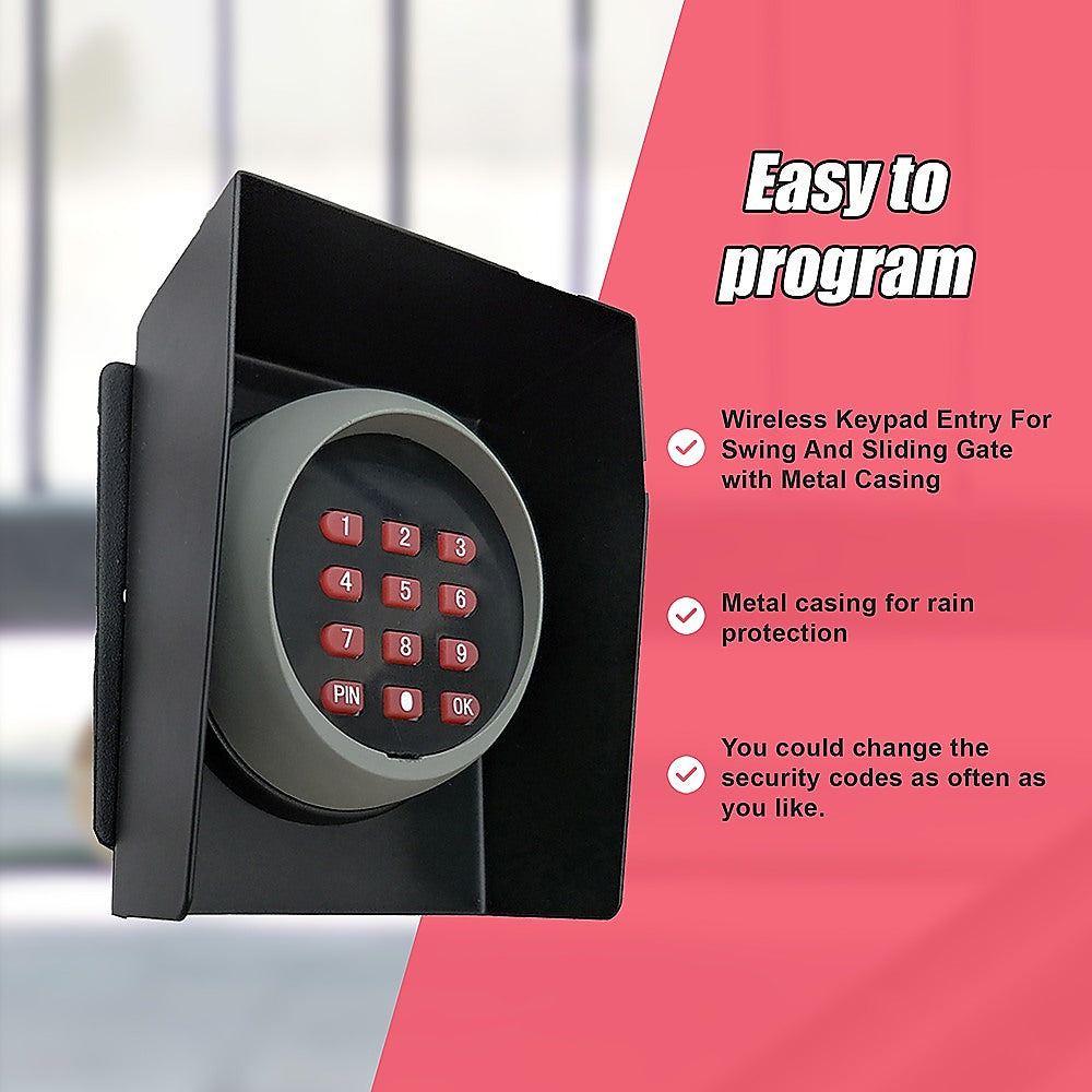 Wireless Keypad Entry For Swing And Sliding Gate with Metal Casing 8