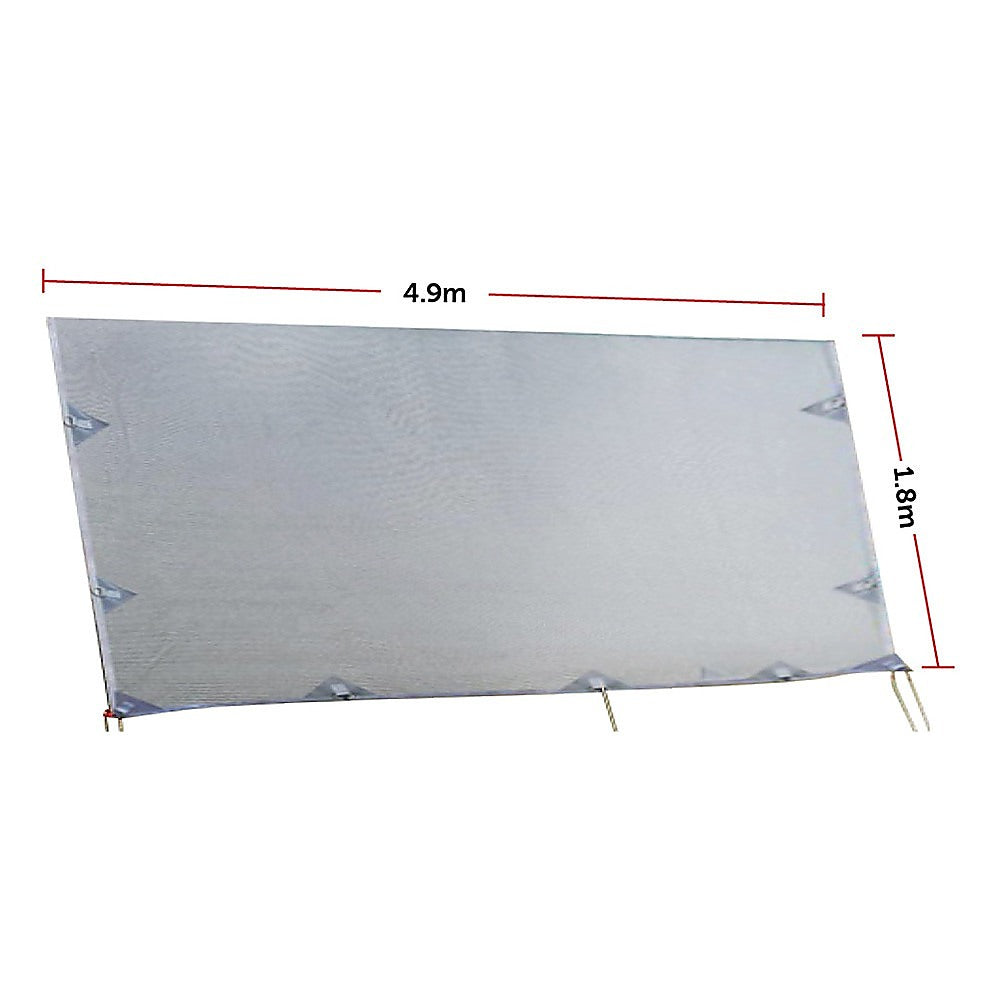 4.9m Caravan Privacy Screen Side Sunscreen Sun Shade for 17' Roll Out Awning 8