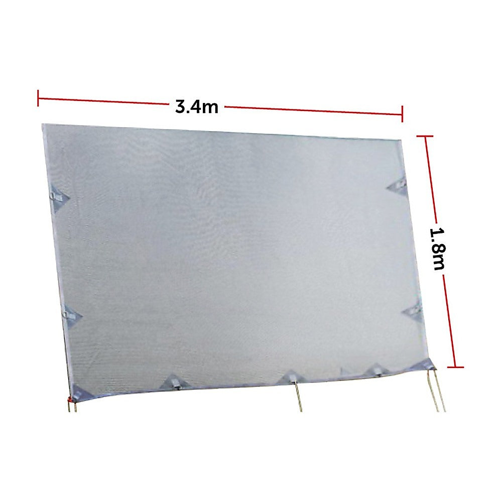 3.4m Caravan Privacy Screen Side Sunscreen Sun Shade for 12' Roll Out Awning 8
