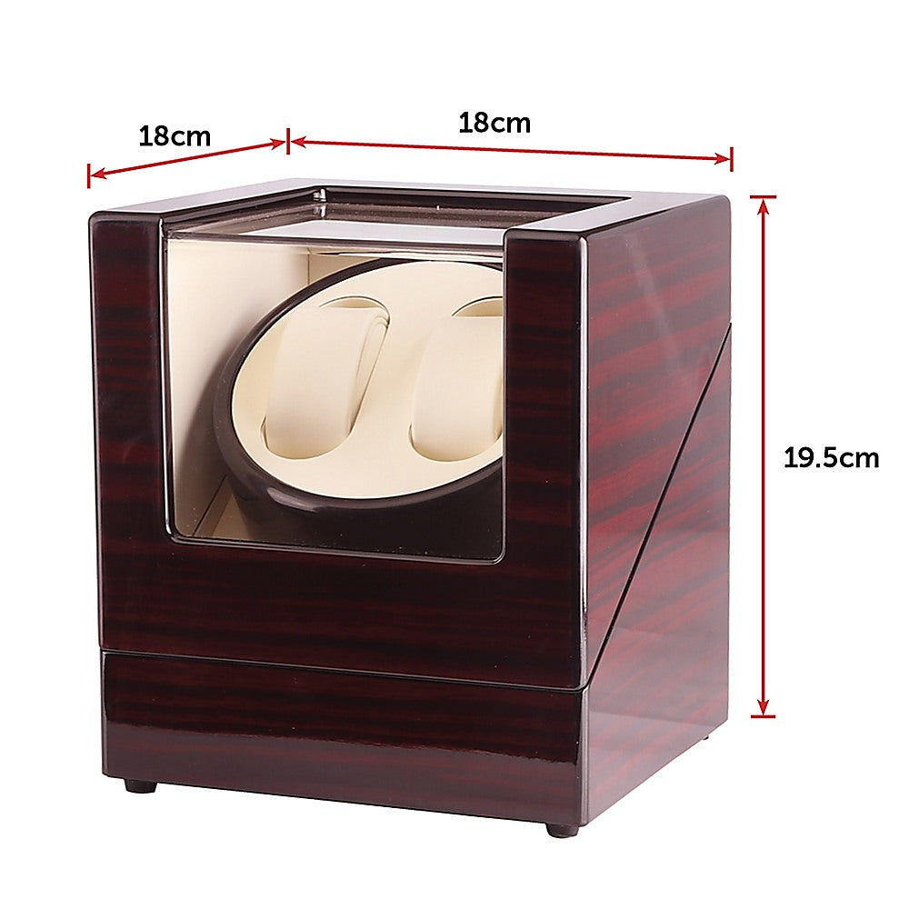 Automatic Dual Watch Winder Wood Display Box Case Motor Rotation Storage 12