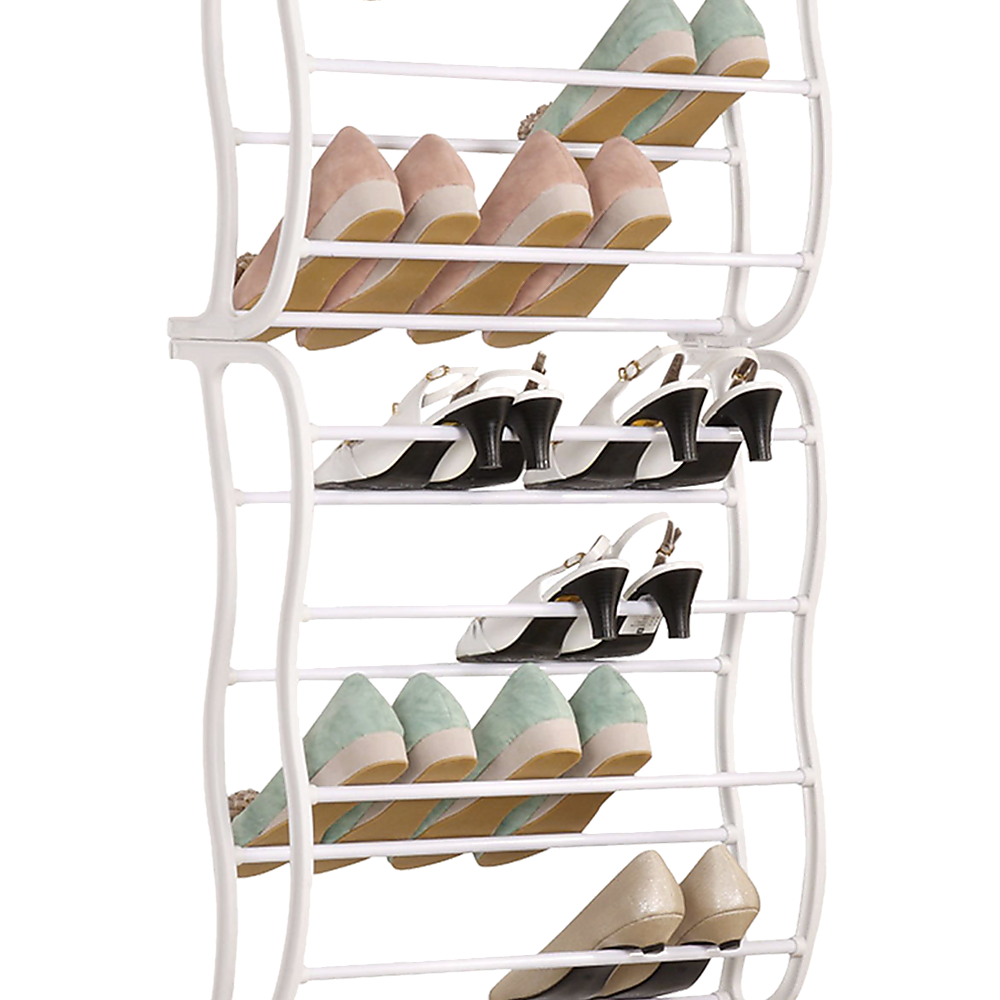 36 Pair Shoe Holder Organiser Over The Door Hanging Shelf Rack Storage Hook 4