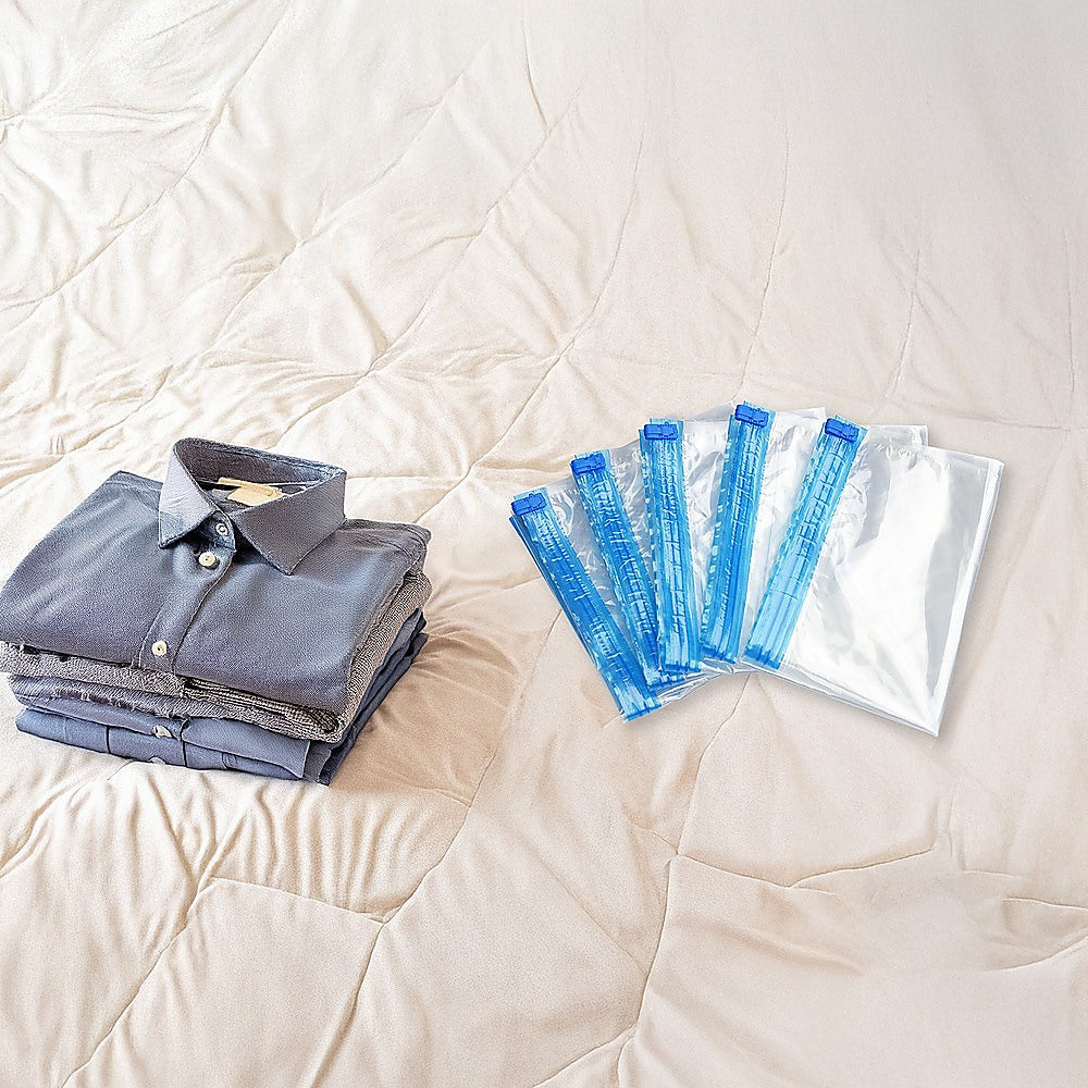 Travel Space Saver Saving Hand Roll Up Roller Seal No Vacuum Storage Bag x20 6