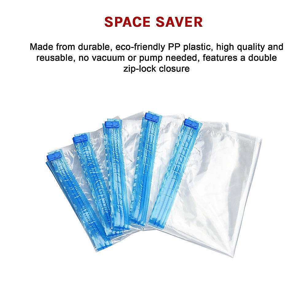 Travel Space Saver Saving Hand Roll Up Roller Seal No Vacuum Storage Bag x20 10