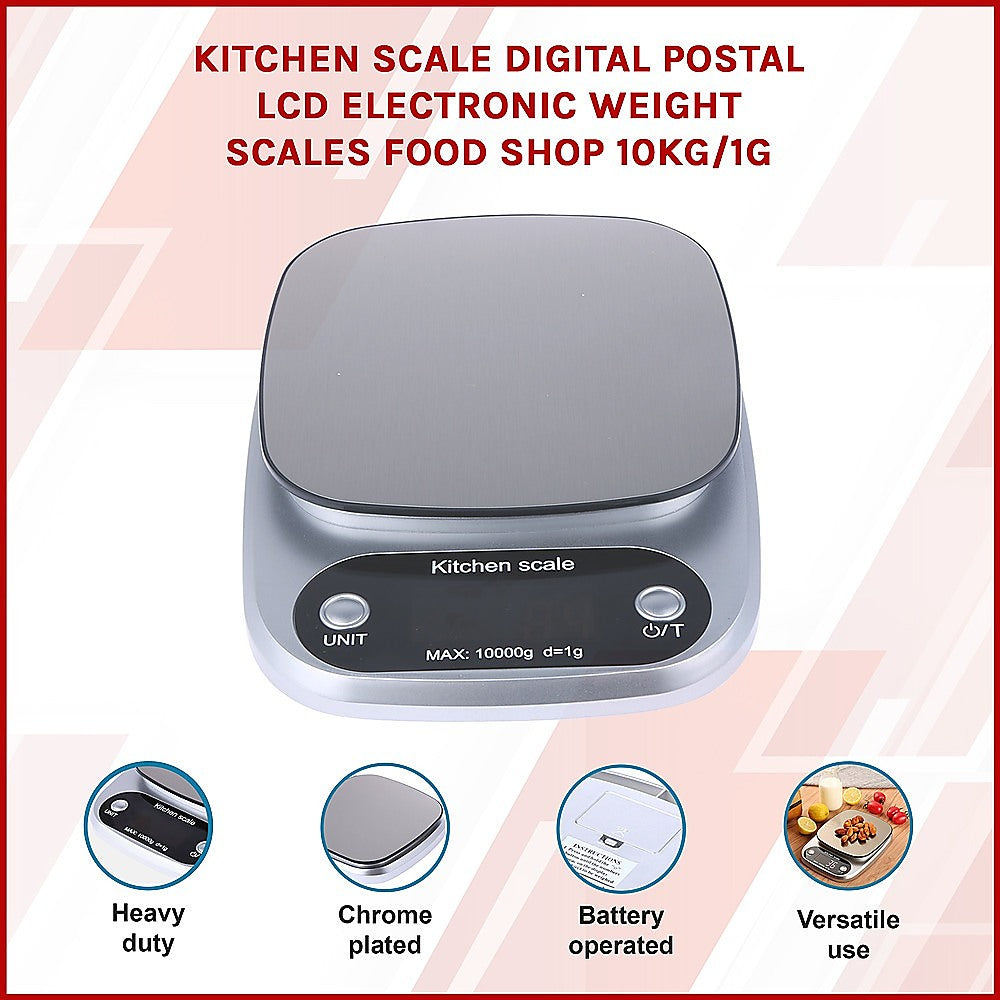 Kitchen Scale Digital Postal LCD Electronic Weight Scales Food Shop 10kg/1g 3