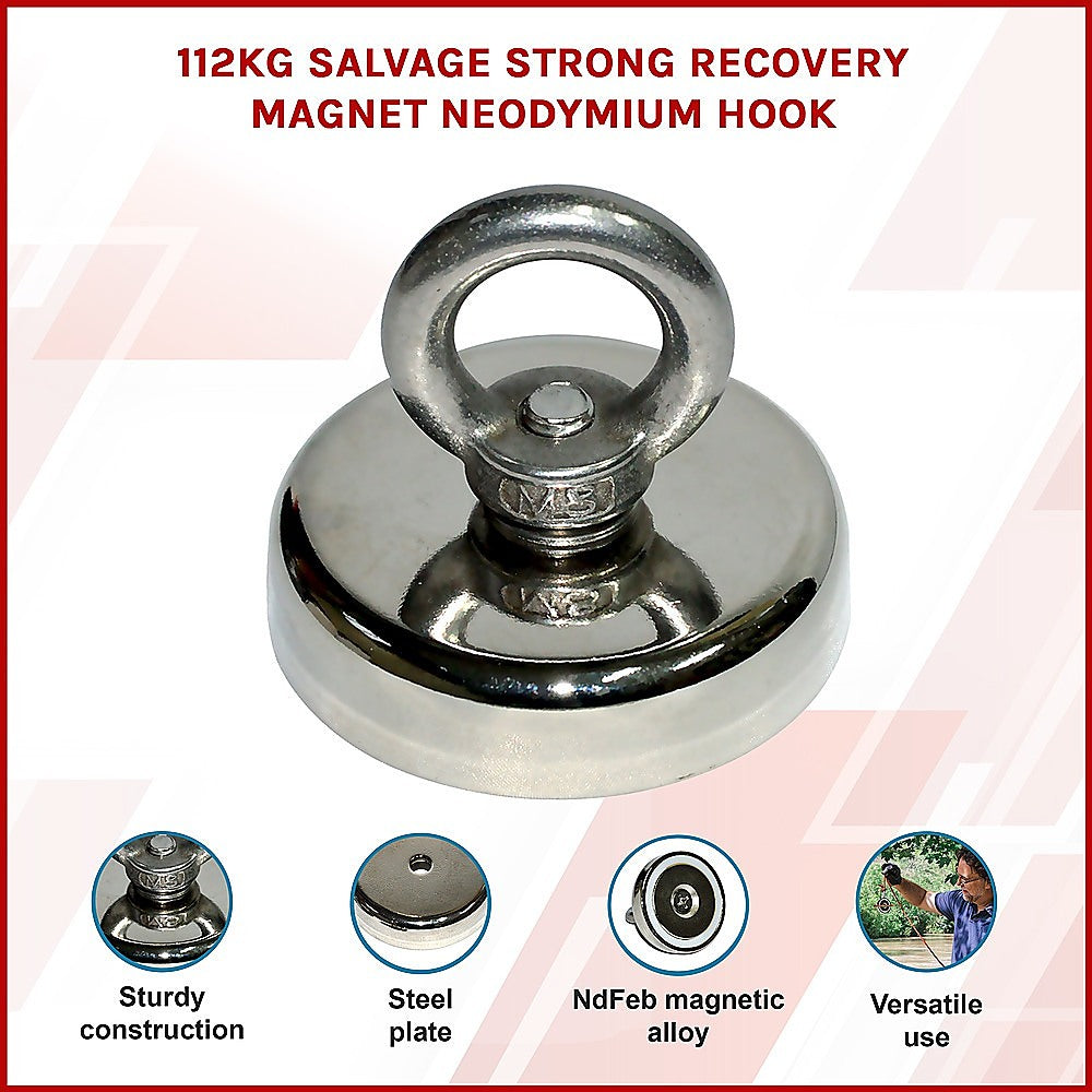 112Kg Salvage Strong Recovery Magnet Neodymium Hook 3
