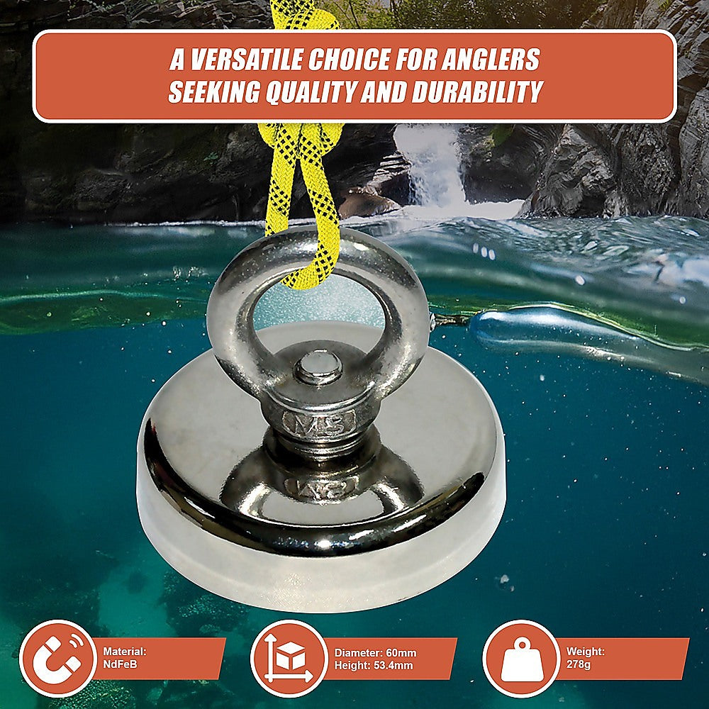 112Kg Salvage Strong Recovery Magnet Neodymium Hook 8