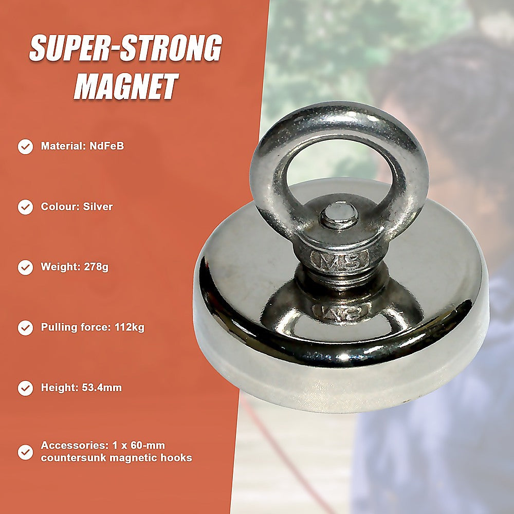 112Kg Salvage Strong Recovery Magnet Neodymium Hook 9