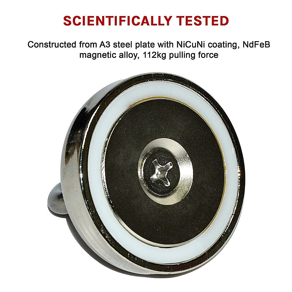 112Kg Salvage Strong Recovery Magnet Neodymium Hook 10