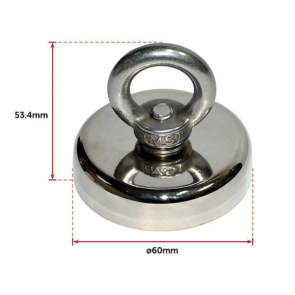 112Kg Salvage Strong Recovery Magnet Neodymium Hook 12
