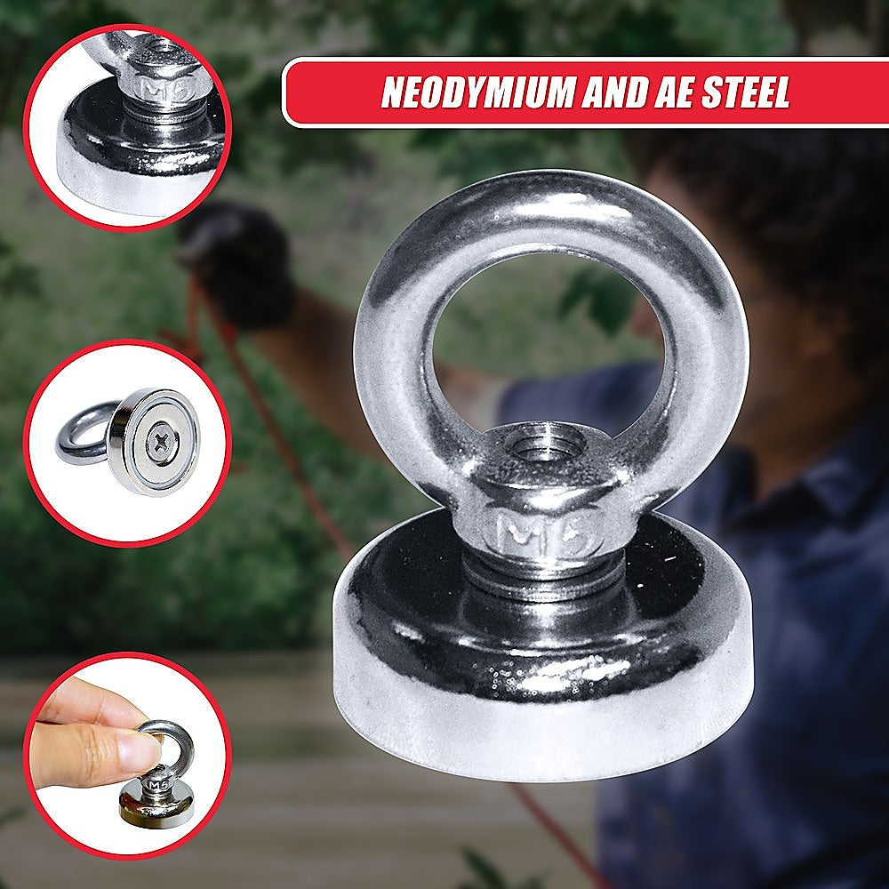 12Kg SALVAGE Strong MAGNET N52 Neodymium Eyebolt Circular Ring 7