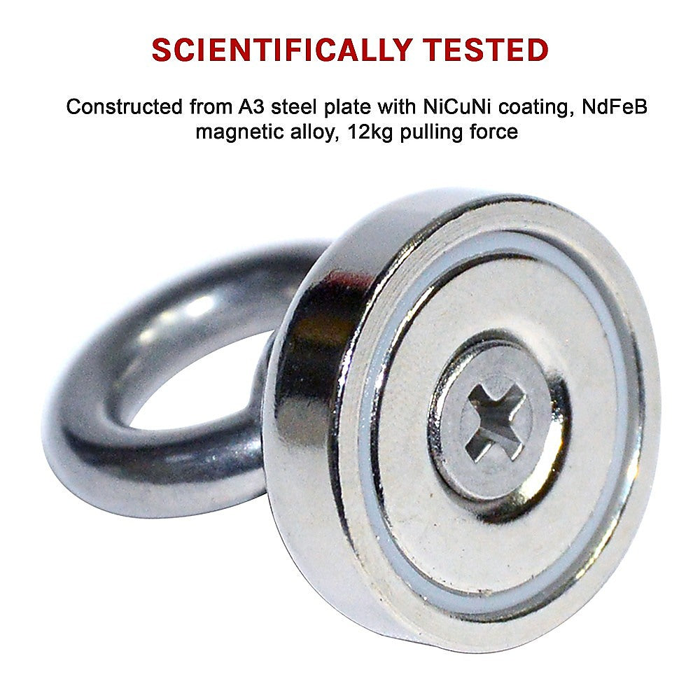 12Kg SALVAGE Strong MAGNET N52 Neodymium Eyebolt Circular Ring 10