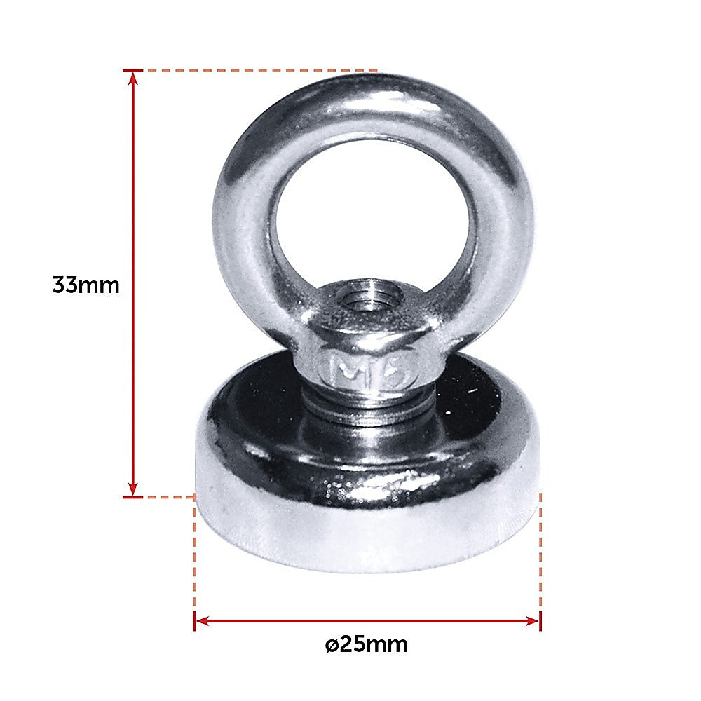12Kg SALVAGE Strong MAGNET N52 Neodymium Eyebolt Circular Ring 11